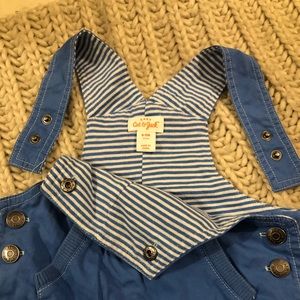 Cute Blue Overall Shorts, 6-9 month, smoke free and pet free home
